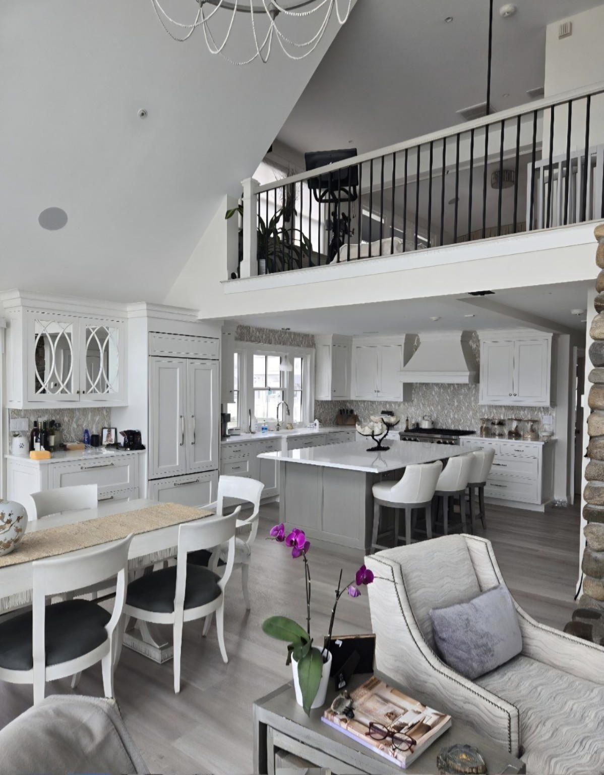 Open kitchen remodeling project with custom cabinetry